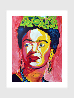 Frida Kahlo - Hand-Signed & Stamped by VHM (18x24) Print