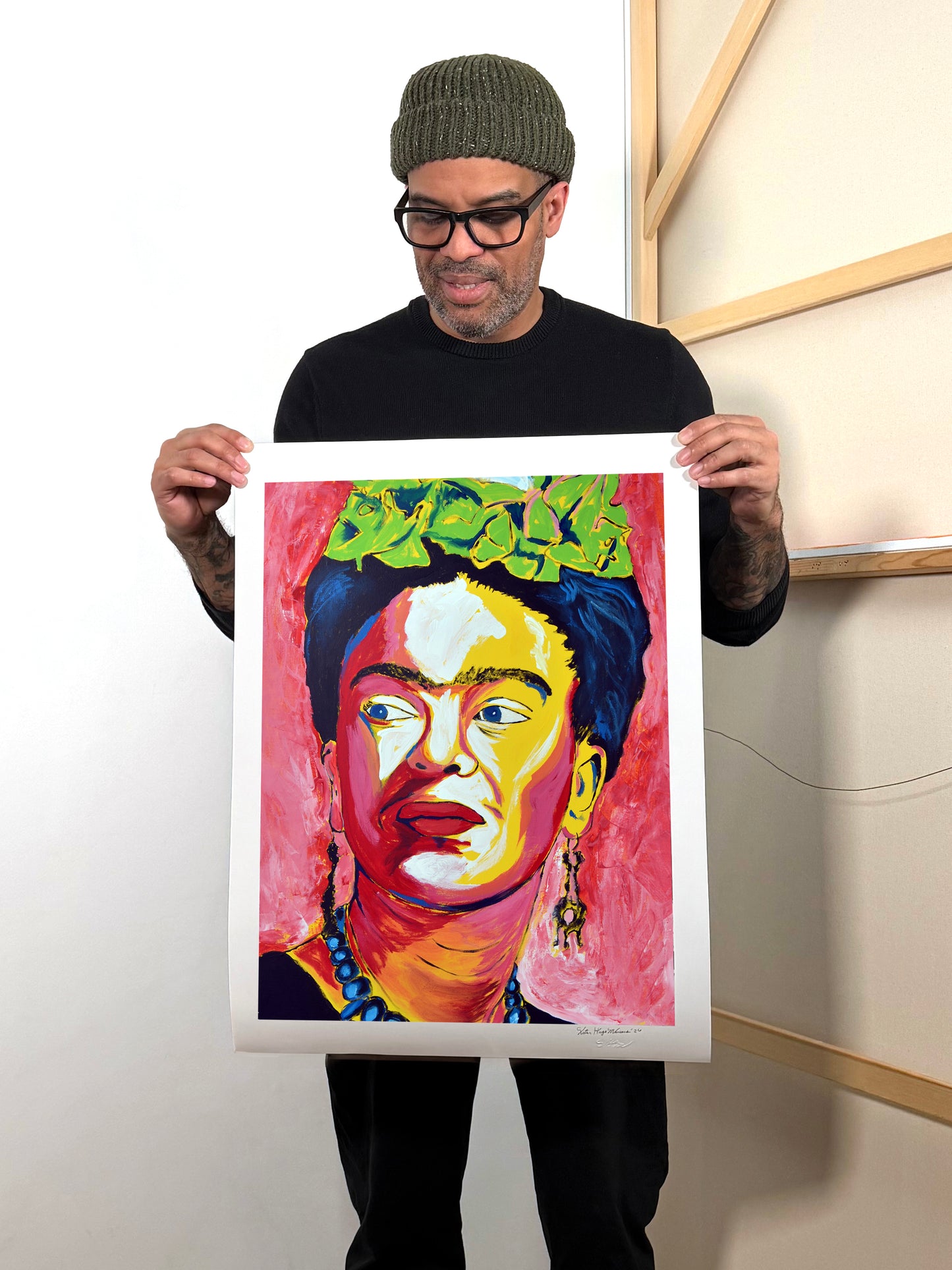 Frida Kahlo - Hand-Signed & Stamped by VHM (18x24) Print