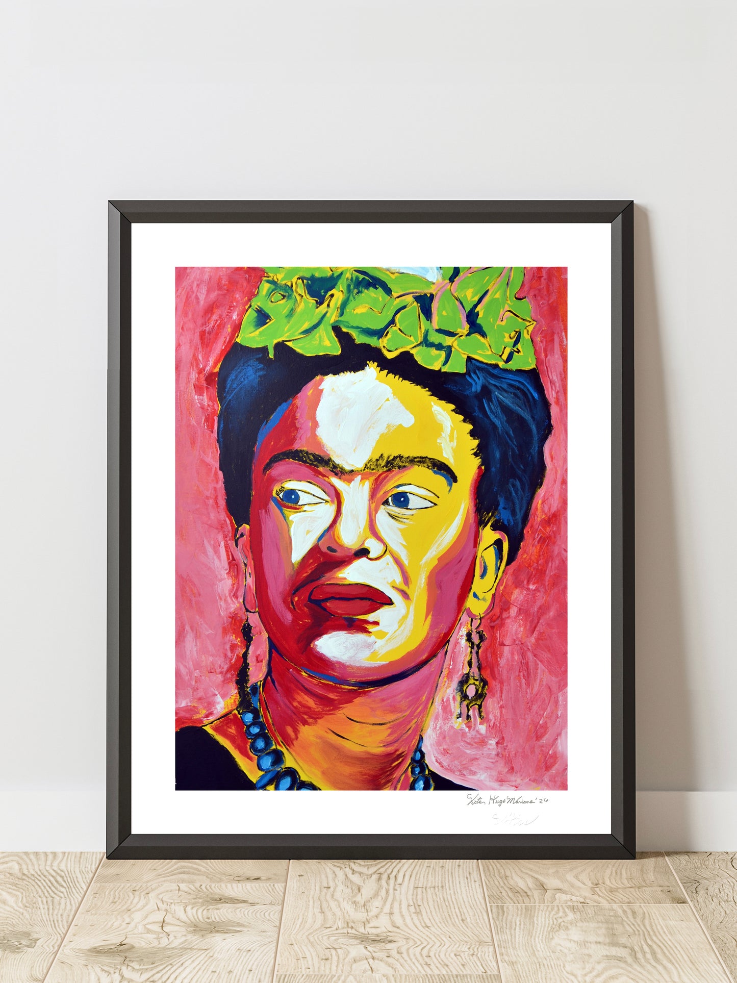 Frida Kahlo - Hand-Signed & Stamped by VHM (18x24) Print