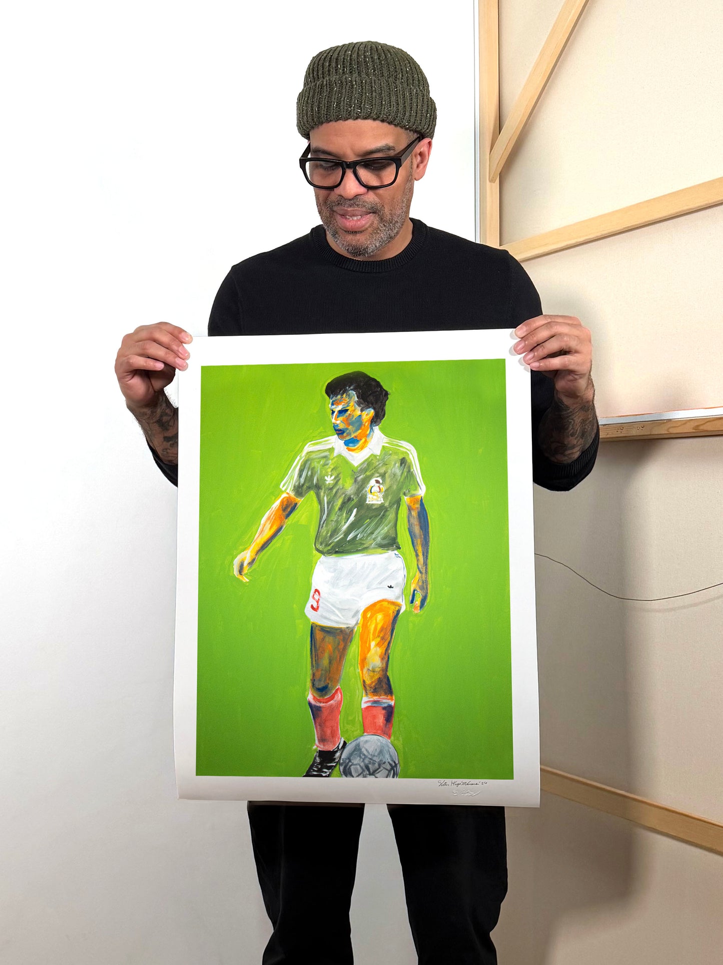 Hugo Sánchez - Hand-Signed & Stamped by VHM (18x24) Print