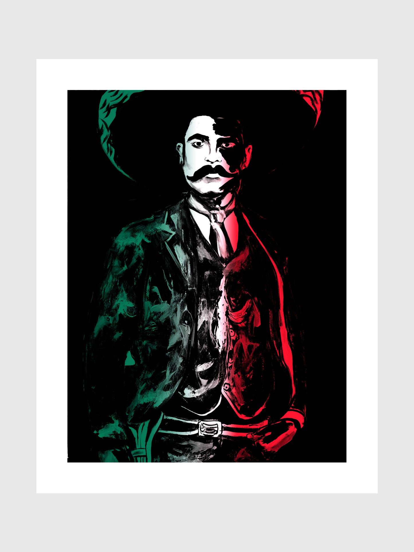 Emiliano Zapata - Hand-Signed & Stamped by VHM (18x24) Print