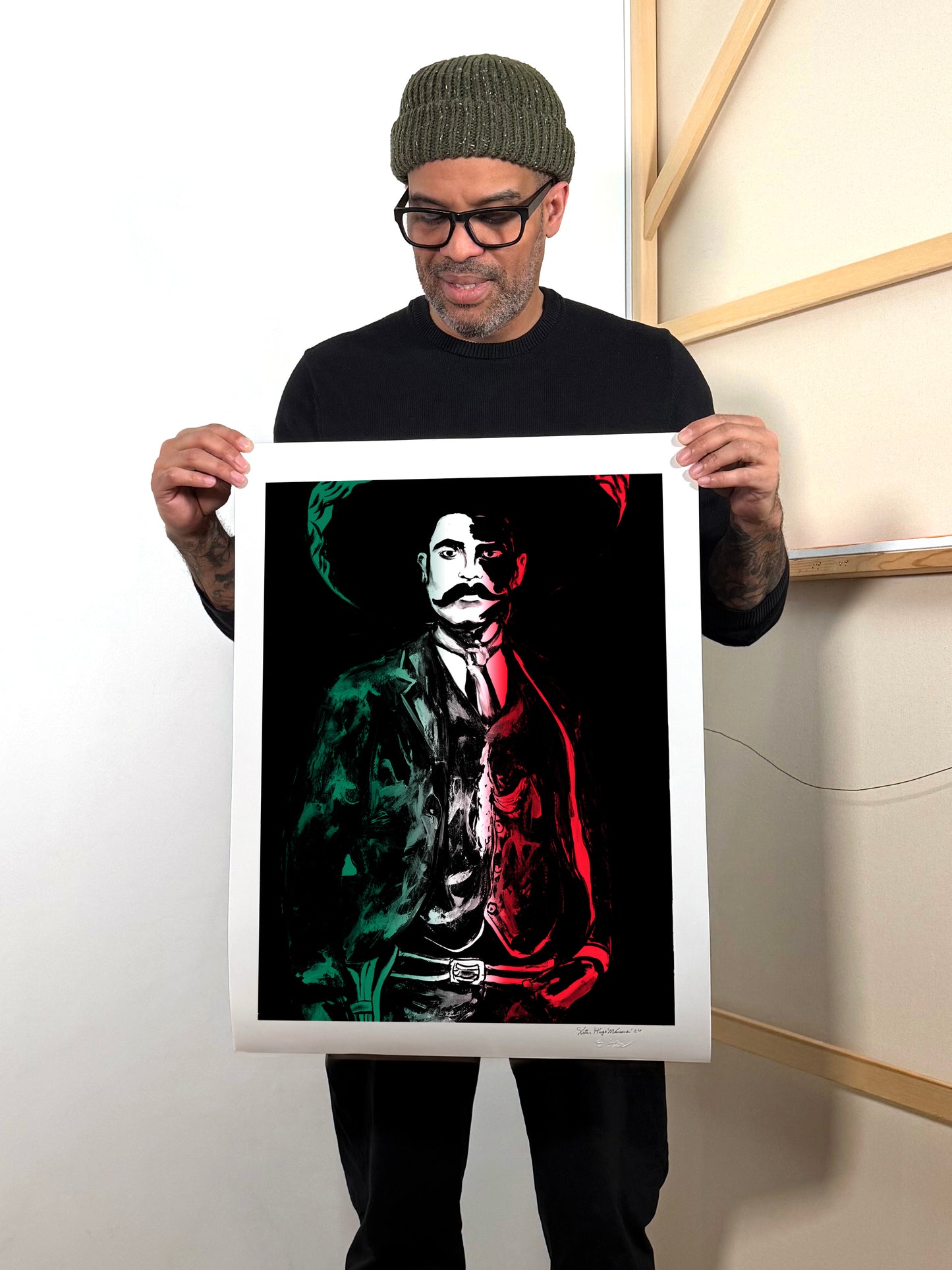Emiliano Zapata - Hand-Signed & Stamped by VHM (18x24) Print