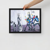 Us vs Them (by Kid Vandal) Framed Canvas Print