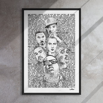 Hip Hop Framed Canvas Print with Lyrics - Mixtape 1